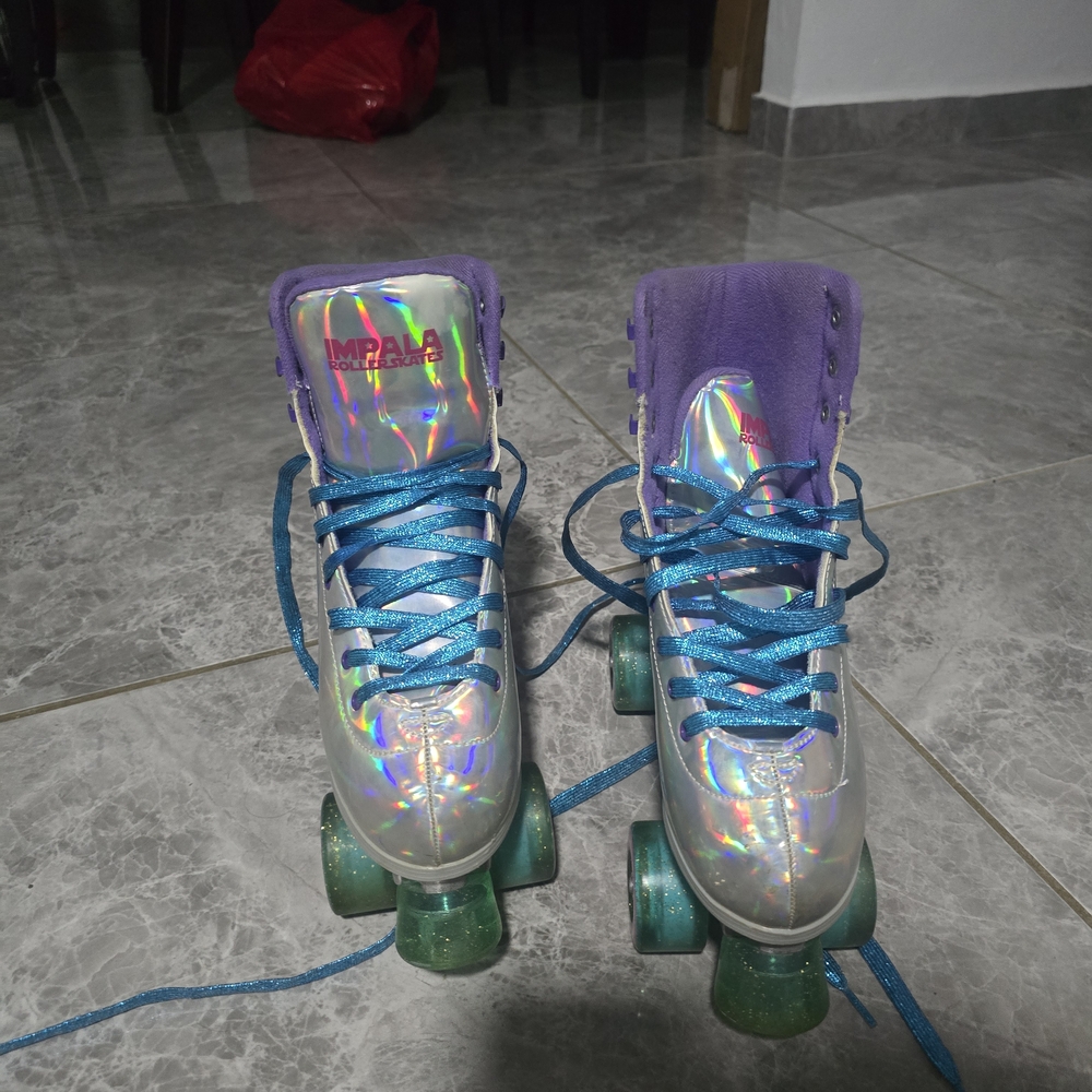Holographic Kids Roller Skates